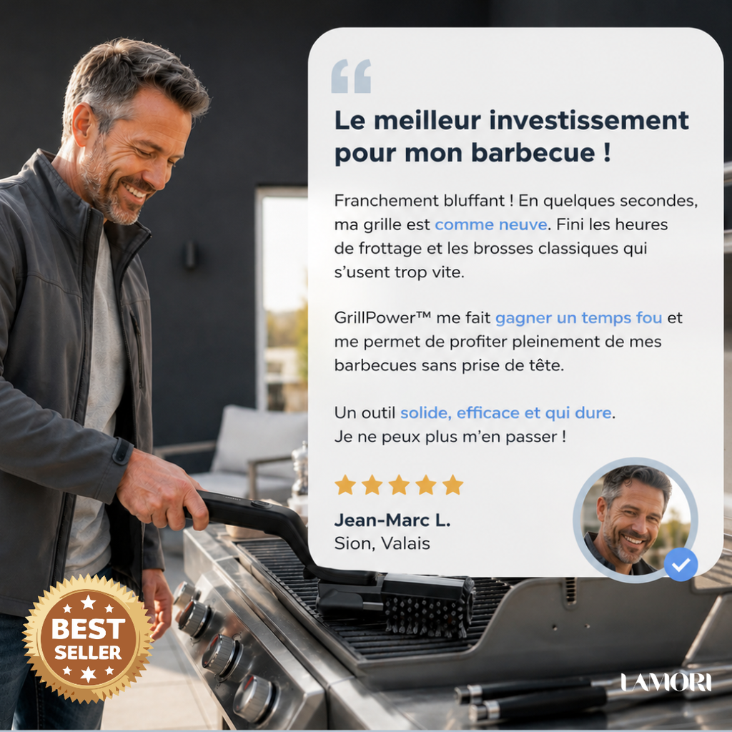 GrillPower™ - Brosse puissante pour Grille BBQ