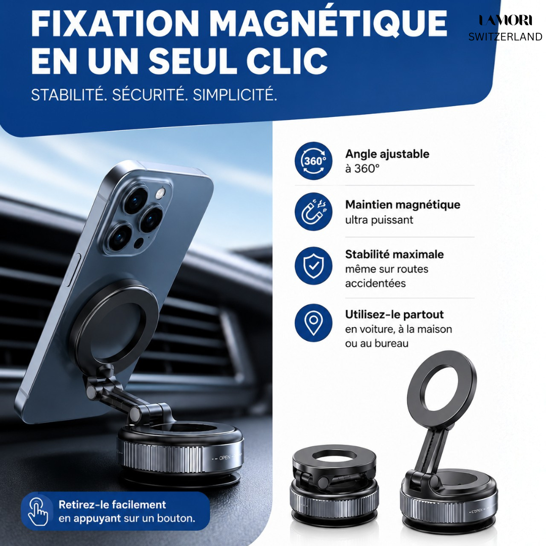 FlexHold™ - Support Magnétique Téléphone 360°