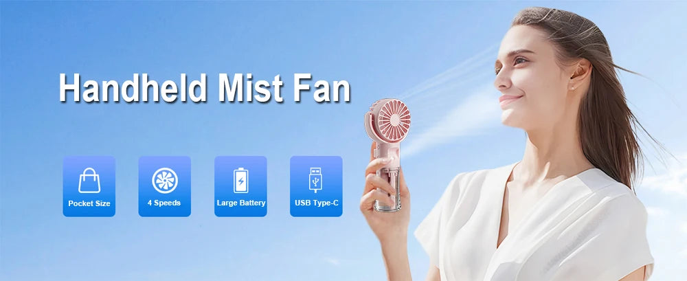 CoolMist™ - Ventilateur Brumisateur Portable 2-en-1