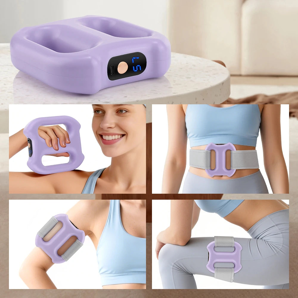 Portable Vibration Dual-Ring Fascia Massager with Belt, Fat Loss, Body Slimming, Fat-Burning, Muscle Relief and Relaxation
